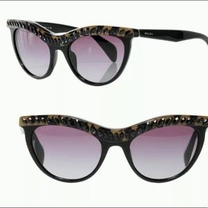 PRADA Sunglasses Cateye Purple Swarovski Crystals 100% Authentic NWT